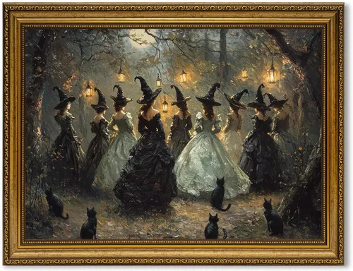 Miniatura 43 de Fantasy Artists Van Gogh - Lienzo decorativo para pared, diseño de gato negro con diseño de almendra y diseño de gato negro, pósteres de pintura al