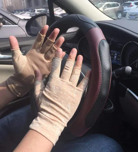 Miniatura 3 de Guantes sin dedos para mujer, protección UV de verano, guantes de algodón