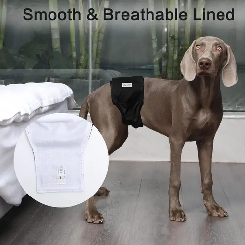 Miniatura 7 de JoyDaog Bandas reutilizables para el vientre para perros machos, paquete de 5 pañales lavables de primera calidad para perros, pañales