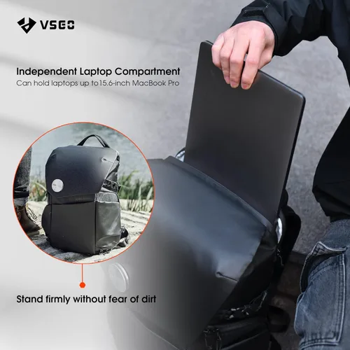 Miniatura 5 de VSGO Mochila negra para cámara Snipe de 16 litros, ligera, 2.4 lbs, bolsa de fotografía profesional DSLR/SLR para Sony, Canon, cámaras Nikon