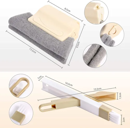 Miniatura 3 de AERKA 12 piezas de cepillo de limpieza de ranura de ventana herramienta de limpieza de rieles de puerta para el hogar, 3 cepillos de limpieza