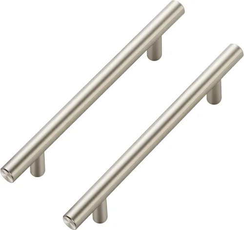 Miniatura 10 de Ravinte Juego de 1 tirador de gabinete de 7.38 pulgadas de color negro mate de acero inoxidable para alacenas de cocina; tiradores de gabinete