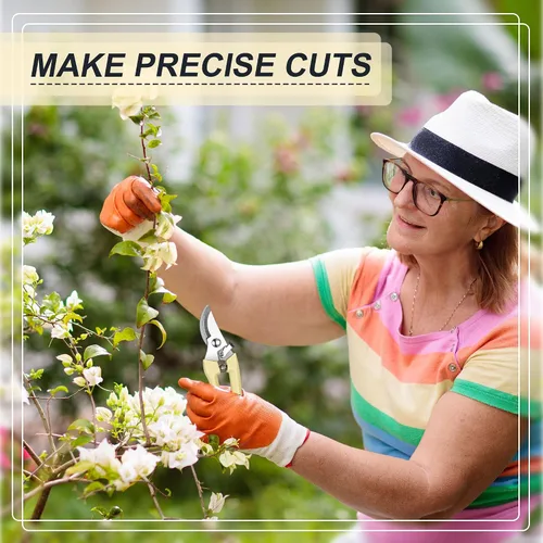 Miniatura 4 de Chumia 6 tijeras de podar de jardín, tijeras de mano resistentes de acero inoxidable para cortar flores, recortar árboles, regalos de jardinería
