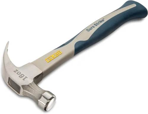 Miniatura 2 de ESTWING Sure Strike Hammer - Martillo de garra curvada de 16 onzas con cara lisa y mango de fibra de carbono, SSCF16C