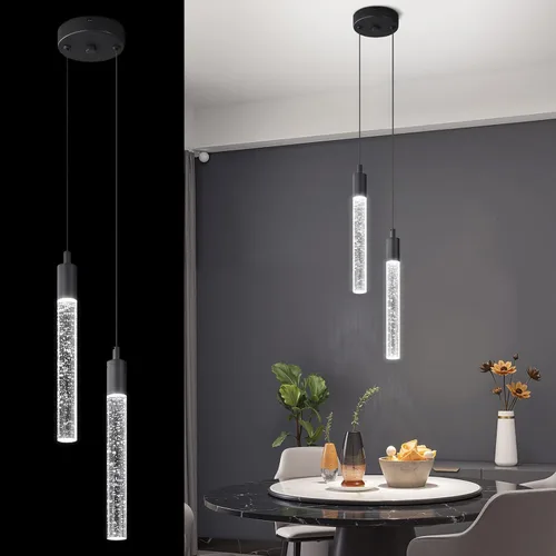 Miniatura 8 de Iluminación de Isla de Cocina Accesorio de Luz Moderna Lámpara Colgante Dorada Regulable LED Acabado de Latón Mini Luces Colgantes de Cristal