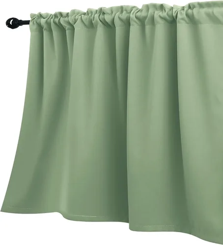 Miniatura 15 de KOUFALL Cenefa beige para ventanas de 16 pulgadas de largo, cortinas cortas para filtrar la luz sobre el fregadero