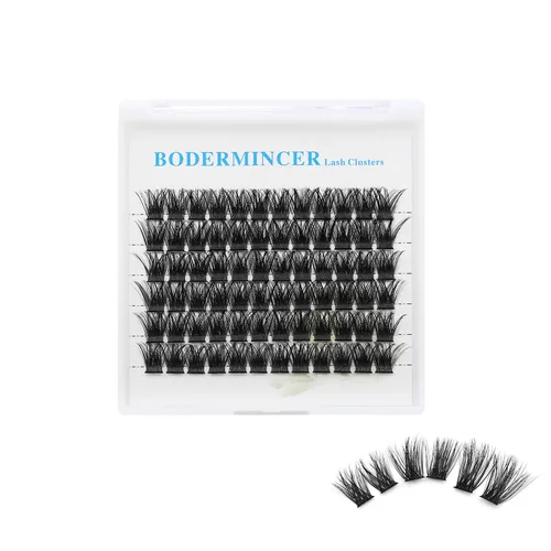 Miniatura 7 de Bodermincer 72 paquetes de racimos con pegamento de efecto 3D, extensiones de pestañas individuales, estilo natural (0.78 pulgadas)