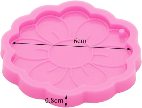 Miniatura 2 de Angel Wings Molde de silicona para llavero de flor de sol, moldes de resina de girasol, llavero brillante brillante molde de silicona para dijes