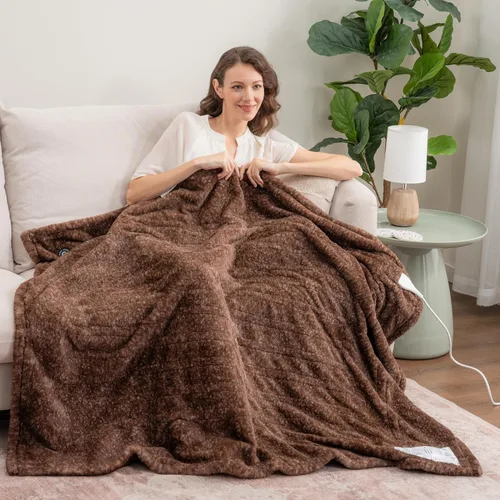 Miniatura 2 de Manta eléctrica Berkshire Blanket: manta térmica reversible de Grace Fur a Loftmink con 4 niveles de calor, manta eléctrica de calentamiento rápido