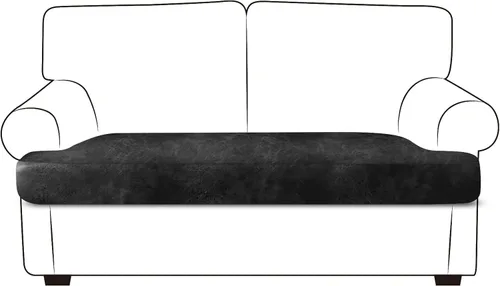 Miniatura 75 de ANARACHON Fundas de cojín de sofá con aspecto de cuero, juego de fundas de asiento de sofá, protector de muebles para sillón seccional, sofá biplaza