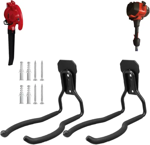 Weedeater - Percha para recortar cuerdas, estante para herbicidas, ganchos de pared de garaje, soporte para herramientas eléctricas para pared de