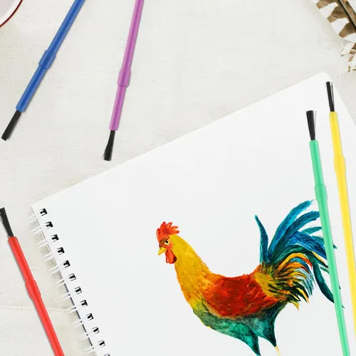 Miniatura 5 de Prasacco Juego de 100 pinceles de pintura, pinceles de plástico para niños para óleo y acuarela, kit de pintura de detalles coloridos