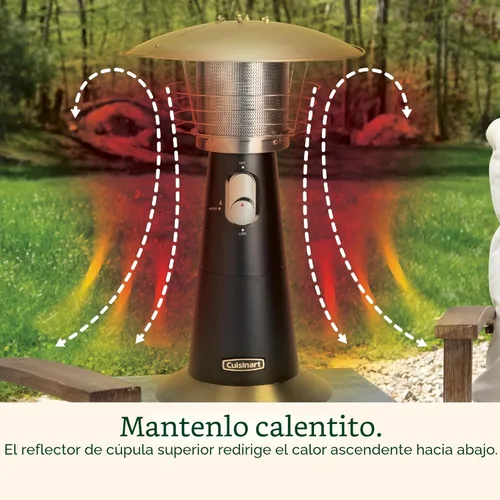 Miniatura 4 de Cuisinart Calentador portátil de patio de mesa, calentador de propano para exteriores de 11,000 BTU con interruptor de inclinación de seguridad