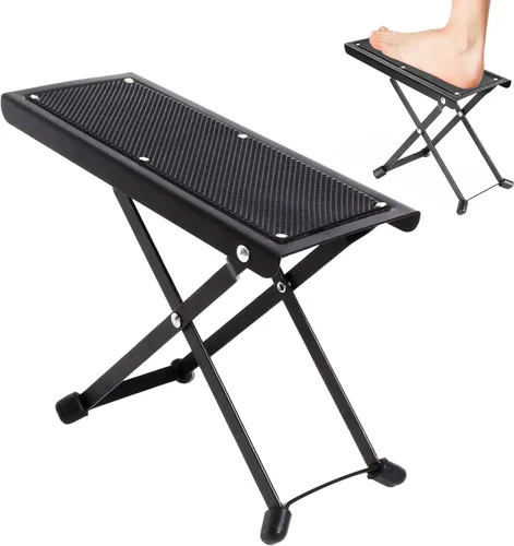 Reposapiés de pedicura, soporte de pedicura antideslizante plegable ajustable para salón de spa, tratamiento de belleza, color negro