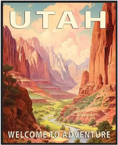 Miniatura 36 de Póster artístico de Alaska, decoración artística de paisaje retro de Estados Unidos, pintura de montaña y paisaje de aventura para dormitorio, sala