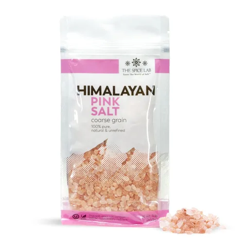 The Spice Lab Sal del Himalaya – Gruesa 1 libra – La sal rosa del Himalaya es rica en nutrientes y minerales para la salud – Cristal puro gourmet