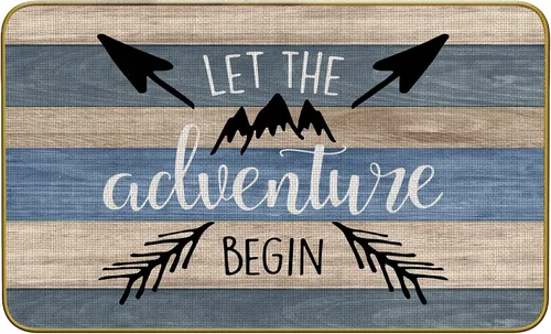 Mingnei Let The Adventure Begin - Felpudo para puerta de caravana, entrada de casa, camping, para casa, interior, exterior, entrada, 30 x 17