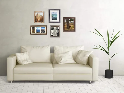 Miniatura 8 de Portarretratos tamaño póster de madera rústica Madera sólida natural ecológica ara montaje en pared con acabado rústico Gris antracita