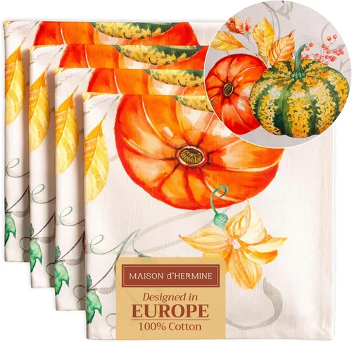 Miniatura 66 de Maison d' Hermine Happy Florals - Juego de 4 servilletas 100% algodón suave y cómodo perfectas para cenas familiares, bodas, fiestas de cóctel, 063