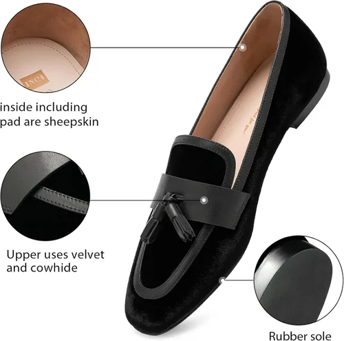 Miniatura 3 de Mocasines para mujer, zapatos planos de cuero casuales para mujer