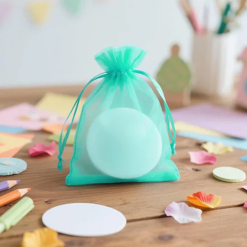 Miniatura 5 de G2PLUS Bolsas de organza con cordón de 4 x 6 pulgadas, 100 bolsas de organza azul aguamarina, bolsas de malla transparente para joyas, bolsa