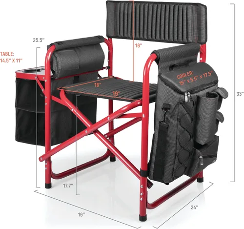 Miniatura 3 de Picnic Time Fusion – Silla plegable, Gris/Rojo Gris oscuro con detalles rojos