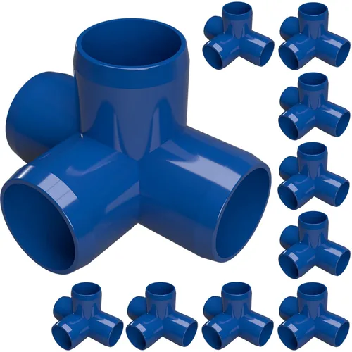 Miniatura 15 de FORMUFIT F0124WT-WH-10 Unión en T de PVC de 4 vías, grado de mobiliario, 1/2 pulgada, color blanco, fabricada en EE. UU., resistente a los rayos UV