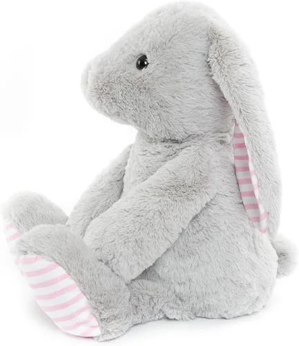 Miniatura 3 de WEIGEDU Conejos grises de peluche para niños, niñas y niños, juguetes de felpa para bebés, regalo de cumpleaños y hora de dormir, 45 cm