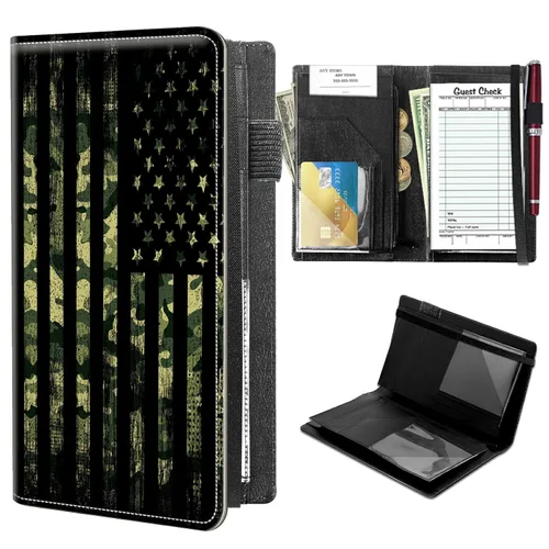 Miniatura 10 de Libretas de alto volumen para camareros, libro de servidor Forest Moon con 2 bolsillos expandibles de 9 x 5, libro de mesera lindo con bolsillo