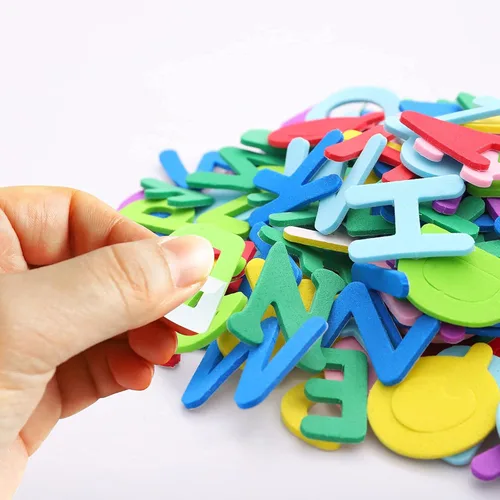Miniatura 7 de 1050 calcomanías de letras, 10 colores de espuma, calcomanías autoadhesivas del alfabeto ABC para manualidades, proyectos escolares para niños