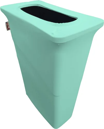 Miniatura 38 de LA Linen Cubierta para cubo de basura ajustable de elastano elástico de 32 galones, cubierta redonda para contenedor de residuos, decoración de Gris