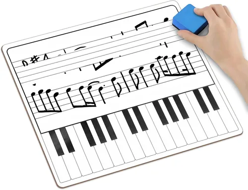 Miniatura 4 de SCRIBBLEDO Pizarra blanca de borrado en seco de 11 x 14 pulgadas, portátil, duradera, portátil, de doble cara, para niños, estudiantes, músicos