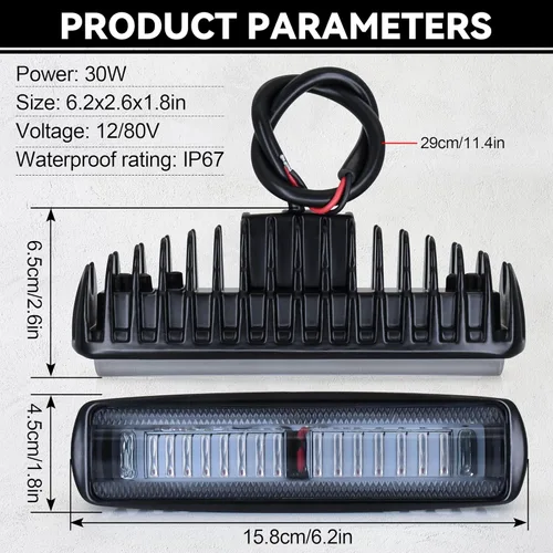 Miniatura 6 de Luz LED de la carretilla elevadora luz de advertencia de línea lateral 30W DC 12-80V lámpara de seguridad para el área peatonal de almacén - azul