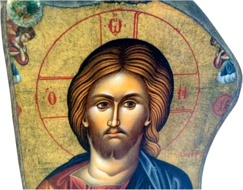 Miniatura 3 de Monte Athos ortodoxo griego de madera hecho a mano icono de Jesucristo / Mp4_1