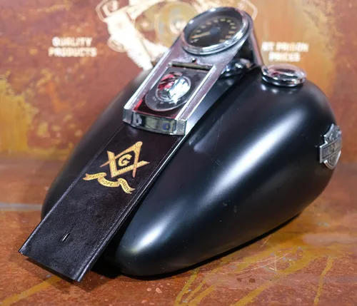 Miniatura 4 de The Dirty Gringo Francmasón Fe Esperanza Caridad Harley Davidson Cuero Tanque de Gas Panel Babero Softail