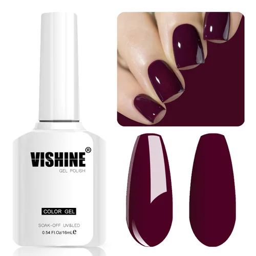 Miniatura 11 de Vishine Esmalte de uñas de gel negro, 0.6 onzas líquidas, esmalte de gel semipermanente, lámpara UV LED, cura, arte de uñas, manicura en casa, negro