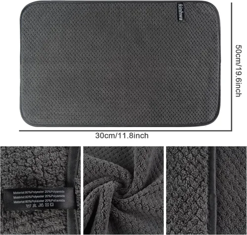 Miniatura 2 de KinHwa Toallas de mano de microfibra para baño, toallas faciales suaves y absorbentes, toallas de mano grises para baño, paños de lavado para spa
