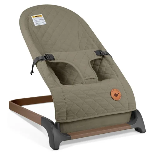 Miniatura 13 de ANGELBLISS Gorila para bebé, asiento inflable portátil para bebés, asiento hinchable con tela de algodón, vibraciones naturales (rosa)