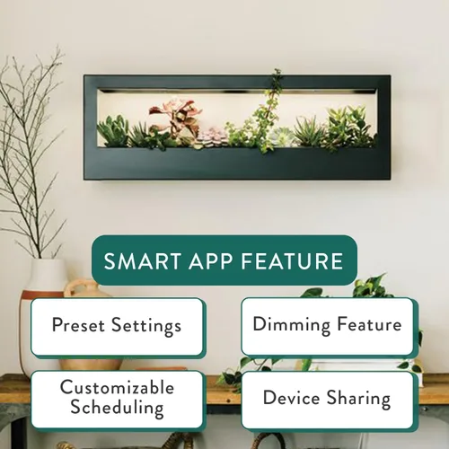 Miniatura 8 de Modern Sprout Smart Landscape Growframe - Soporte para plantas montado en la pared con luz LED de cultivo - Control inteligente por aplicación