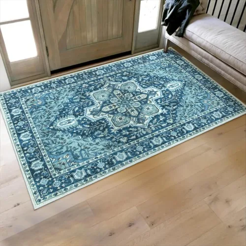 Miniatura 43 de Collive Tapete lavable para puerta de interior, antideslizante, alfombra de entrada retro de 20 x 32 pulgadas, tapete de entrada de absorción Multi