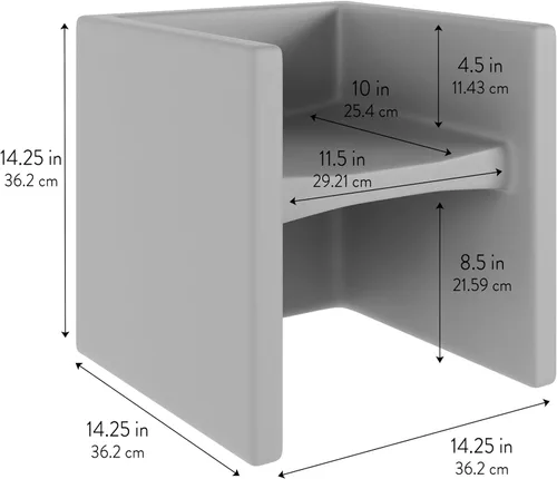 Miniatura 3 de Children's Factory Silla cúbica 3 en 1 para niños, muebles de aula de asientos flexibles, paquete de 1, almendra Polyethylene Toddler Outdoor