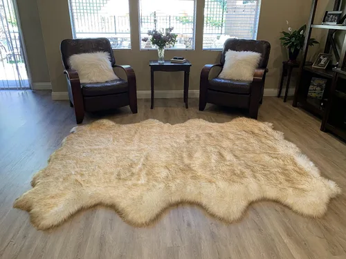 Miniatura 37 de LAMBZY Alfombra de pelo de oveja sintética, hipoalergénica, súper suave, sedosa para sala de estar, habitación de los niños, sofá