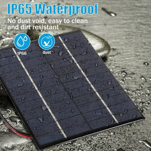 Miniatura 5 de 2pcs Panel Solar 2W 12V DIY Batería Cargador Solar Tablero + Clip Tigre Negro X 2