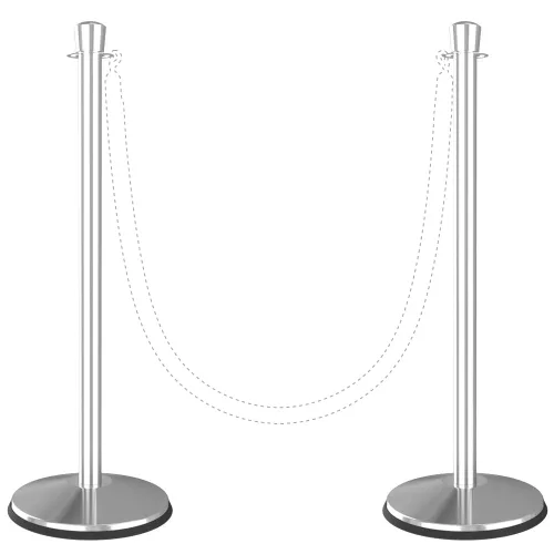 Miniatura 8 de Prime - Poste de metal clásico de 40 pulgadas de alto, 2 unidades, auto-enderezamiento sin herramientas, barreras de cuerda de control