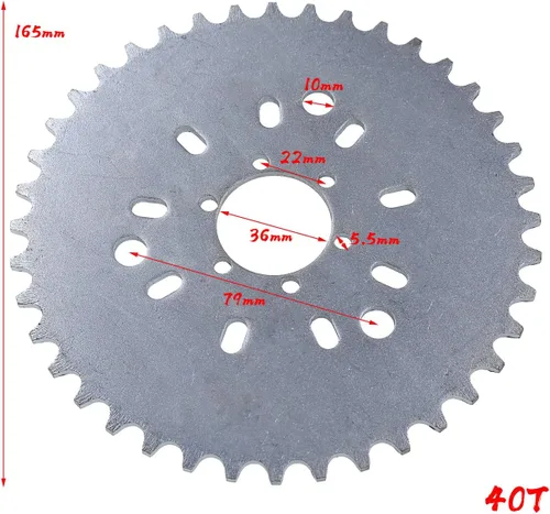 Miniatura 3 de Adaptador de piñón 40T apto para cadena 415 49cc 50cc 66cc 80cc 2 tiempos bicicleta motorizada