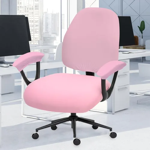 Miniatura 64 de Fundas elásticas para asiento de silla de oficina de escritorio - Funda universal de spandex para silla de computadora - Fundas removibles lavables