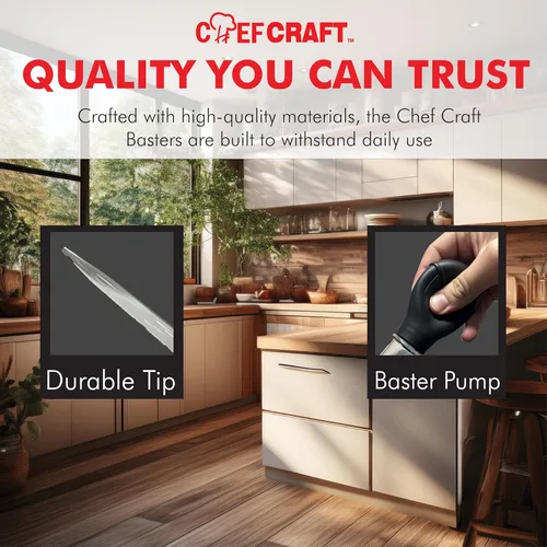 Miniatura 7 de Chef Craft Baster clásico con tubo transparente, 11.5 pulgadas de largo, negro