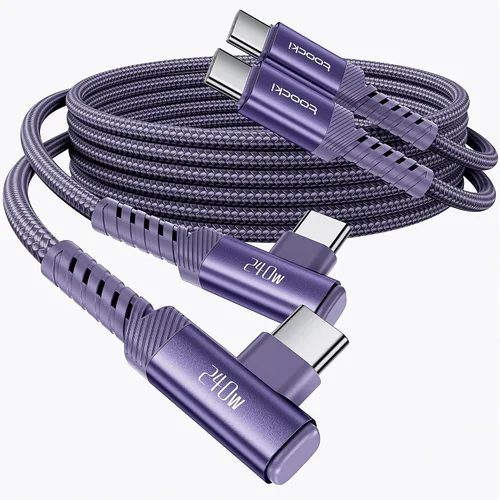 Miniatura 18 de Cable USB C [Paquete de 2, 1 mt] Carga rápida de 240 W tipo C, cable USB 2.0 trenzado de nylon para iPhone 17 16 15 Pro Plus Pro Max Air, iPad Pro