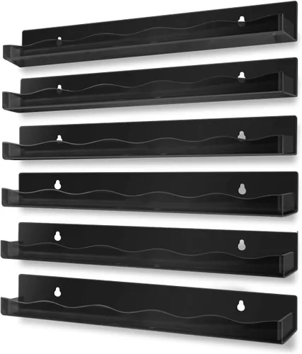 BTremary - Estante para esmaltes de uñas de 15" montado en pared, acrílico, organizador y almacenamiento de pinturas en gel con tapas de extremo