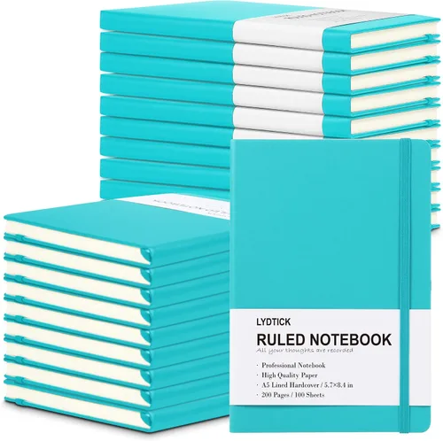 Miniatura 14 de Paquete de 20 Diarios para Escritura, Cuadernos con Rayas Universitarias a Granel, Cuadernos de Tapa Dura (200 Páginas) para Toma de Notas, Diarios